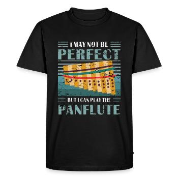 PANFLÖTE MAIS JE PEUX SOUFFLER LA FLÛTE DE PAN - T-shirt Premium bio Homme - noir - Devant - Nico (187cm)