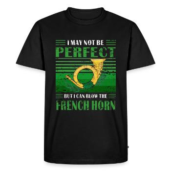 JAGTHORN MAIS JE PEUX SOUFFLER DANS LE COR FRANÇAIS - T-shirt Premium bio Homme - noir - Devant - Nico (187cm)