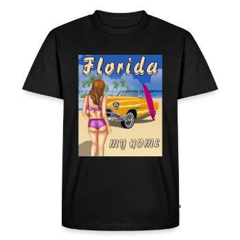 Floride MA MAISON - T-shirt Premium bio Homme - noir - Devant - Nico (187cm)