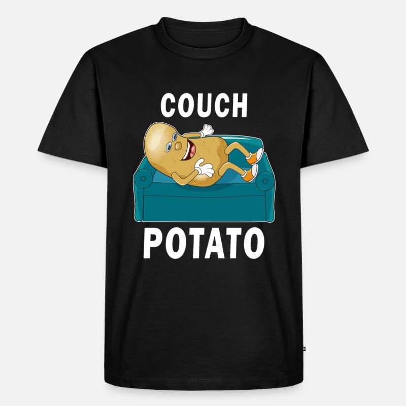 COUCH POTATO - Männer Premium Bio T-Shirt - Schwarz