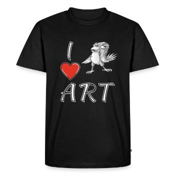 I LOVE ART BIRDS - Men's Premium Organic T-Shirt - black - Front - Nico (187cm)