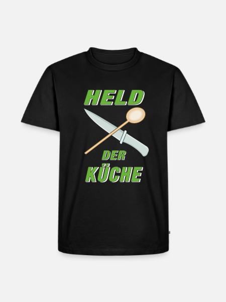 HELD DER KÜCHE - Männer Premium Bio T-Shirt - Schwarz