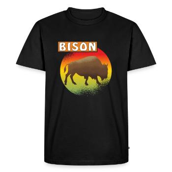 BISON - Men's Premium Organic T-Shirt - black - Front - Nico (187cm)