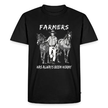 L’AGRICULTEUR A TOUJOURS ÉTÉ EXCITÉ - T-shirt Premium bio Homme - noir - Devant - Nico (187cm)
