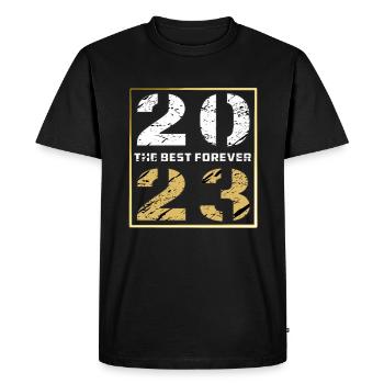 THE BEST FOREVER 2023 - Men's Premium Organic T-Shirt - black - Front - Nico (187cm)