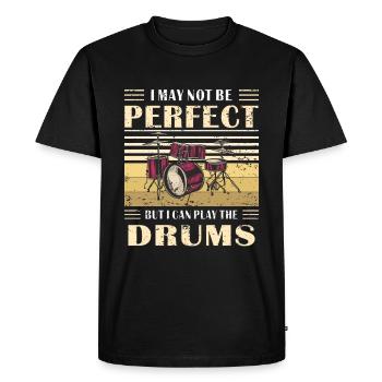 DRUMS - Men's Premium Organic T-Shirt - black - Front - Nico (187cm)