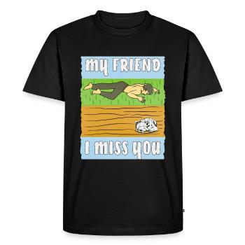 HOMME TRISTE CHIEN - T-shirt Premium bio Homme - noir - Devant - Nico (187cm)