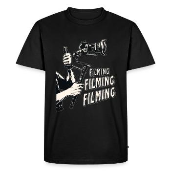 CAMÉRA FILMER FILMER FILMER - T-shirt Premium bio Homme - noir - Devant - Nico (187cm)