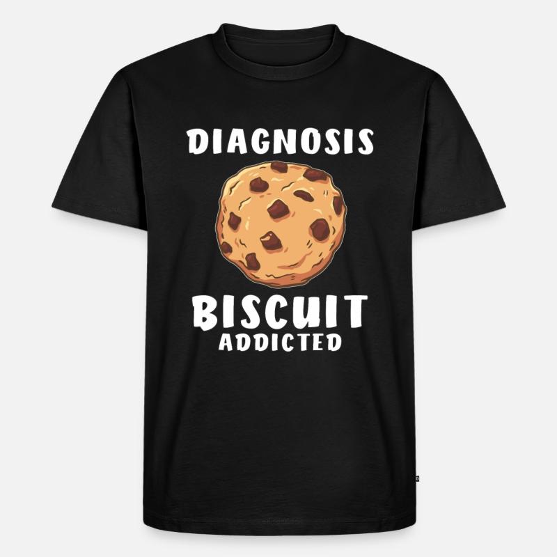 DIAGNOSIS BISCUIT ADDICTED - Männer Premium Bio T-Shirt - Schwarz