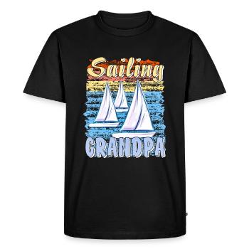 BATEAUX À VOILE GRAND-PÈRE - T-shirt Premium bio Homme - noir - Devant - Nico (187cm)