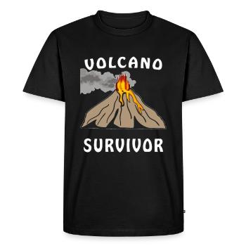 VOLCANO SURVIVOR - Men's Premium Organic T-Shirt - black - Front - Nico (187cm)