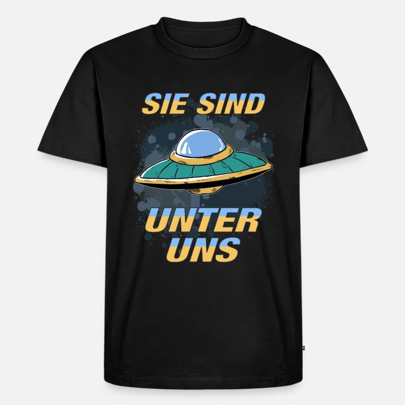 UFO SIE SIND UNTER UNS - Männer Premium Bio T-Shirt - Schwarz