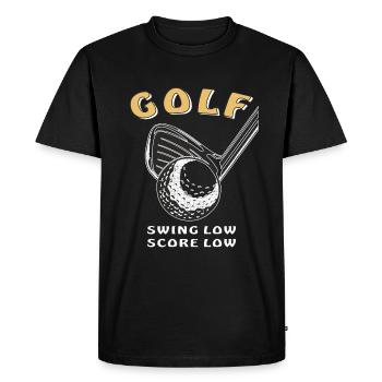 GOLF SWING LOW SCORE LOW - Men's Premium Organic T-Shirt - black - Front - Nico (187cm)