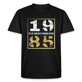 THE BEST FOREVER 1985 - Men's Premium Organic T-Shirt - black - Front - Nico (187cm)