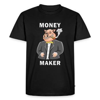 FABRICANT D’ARGENT DE COCHON - T-shirt Premium bio Homme - noir - Devant - Nico (187cm)