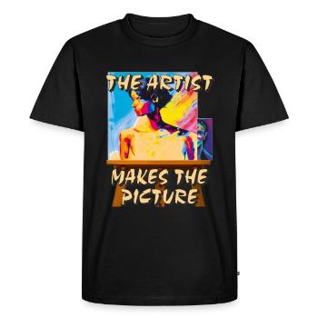 ARTIST MAKES THE PICTURE - Men's Premium Organic T-Shirt - black - Front - Nico (187cm)