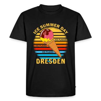 ICE SUMMER DAY DRESDEN - Men's Premium Organic T-Shirt - black - Front - Nico (187cm)