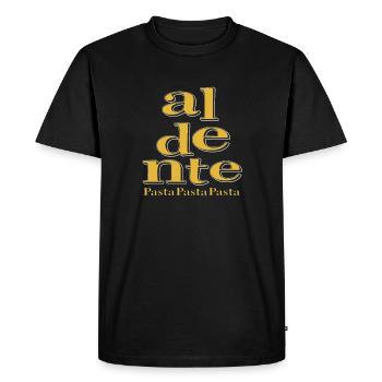 aldente pasta - Men's Premium Organic T-Shirt - black - Front - Nico (187cm)