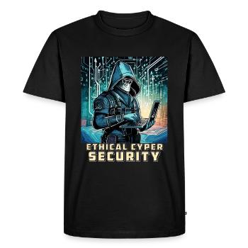 Ethical Cyber Security - Men's Premium Organic T-Shirt - black - Front - Nico (187cm)