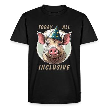 PIG TODAY ALL INCLUSIVE - Men's Premium Organic T-Shirt - black - Front - Nico (187cm)