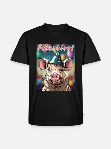 SCHWEIN FEIERBIEST - Männer Premium Bio T-Shirt - Schwarz