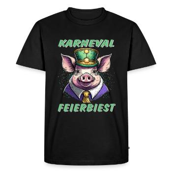 Cochon Carnaval PARTY BEAST - T-shirt Premium bio Homme - noir - Devant - Nico (187cm)
