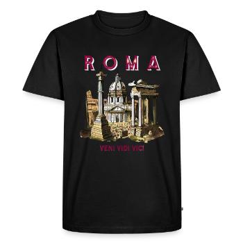 ROMA VENI VIDI VICI - Men's Premium Organic T-Shirt - black - Front - Nico (187cm)