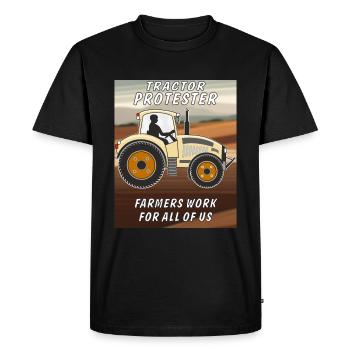 TRACTEUR PROTESTER - T-shirt Premium bio Homme - noir - Devant - Nico (187cm)