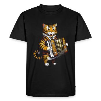 ACCORDÉON CHAT - T-shirt Premium bio Homme - noir - Devant - Nico (187cm)