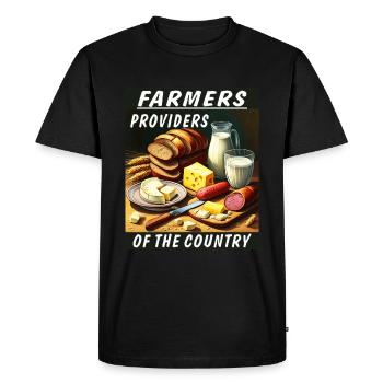 FARMERS PROVIDERS OF THE COUNTRY - Men's Premium Organic T-Shirt - black - Front - Nico (187cm)