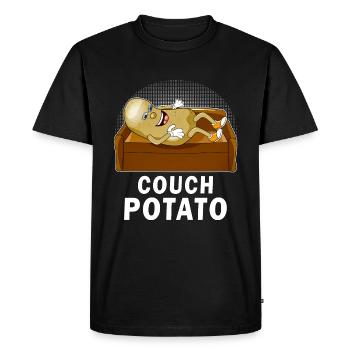 COUCH POTATO - Men's Premium Organic T-Shirt - black - Front - Nico (187cm)