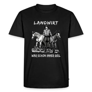 L’AGRICULTEUR A TOUJOURS ÉTÉ EXCITÉ - T-shirt Premium bio Homme - noir - Devant - Nico (187cm)
