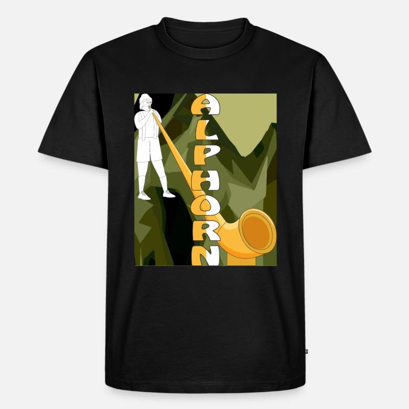 ALPHORN - Männer Premium Bio T-Shirt - Schwarz