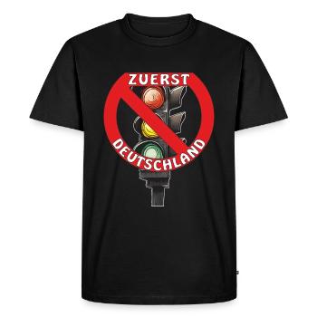 FEU TRICOLORE D’ABORD ALLEMAGNE - T-shirt Premium bio Homme - noir - Devant - Nico (187cm)