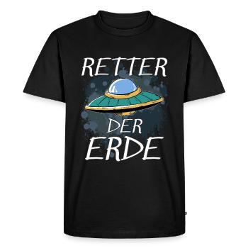 OVNI SAUVEUR DE LA TERRE - T-shirt Premium bio Homme - noir - Devant - Nico (187cm)