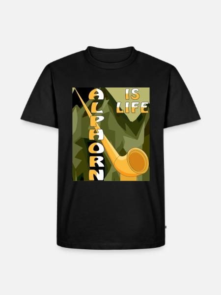 ALPHORN IS LIFE - Men's Premium Organic T-Shirt - black