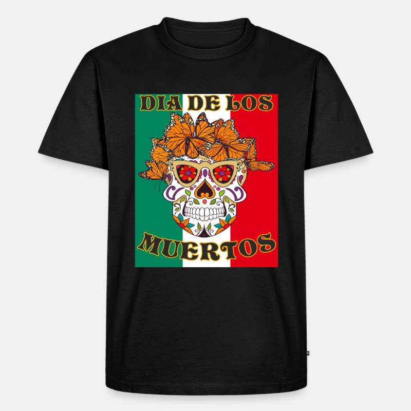 DIA DE LOS MUERTOS - Männer Premium Bio T-Shirt - Schwarz