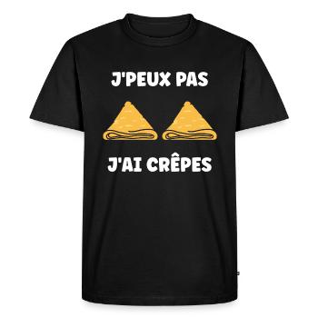 Crêpes Bretagne humour crêpe - T-shirt Premium bio Homme - noir - Devant - Nico (187cm)