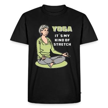 YOGA, C’EST MON GENRE D’ÉTIREMENT - T-shirt Premium bio Homme - noir - Devant - Nico (187cm)