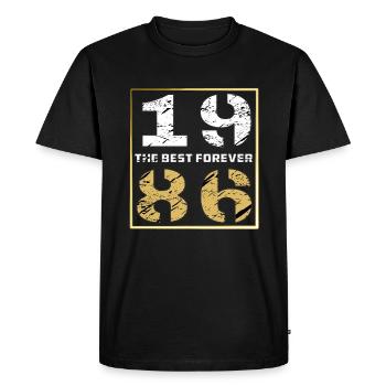 THE BEST FOREVER 1986 - Men's Premium Organic T-Shirt - black - Front - Nico (187cm)