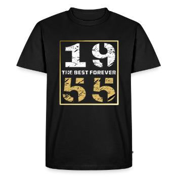 THE BEST FOREVER 1955 - Men's Premium Organic T-Shirt - black - Front - Nico (187cm)