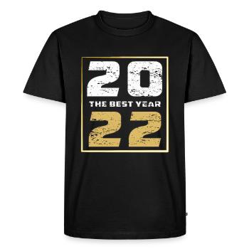 THE BEST YEAR 2022 - Men's Premium Organic T-Shirt - black - Front - Nico (187cm)