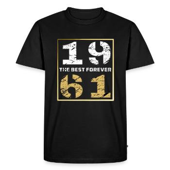 THE BEST FOREVER 1961 - Men's Premium Organic T-Shirt - black - Front - Nico (187cm)