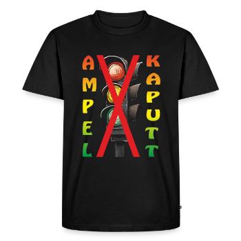 FEU TRICOLORE CASSÉ - T-shirt Premium bio Homme - noir - Devant - Nico (187cm)