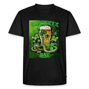 JOUR DE LA SAINT-PATRICK SERPENT BIÈRE TRÈFLE - T-shirt Premium bio Homme - noir - Devant - Nico (187cm)
