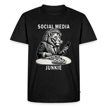 SMARTPHONE SOCIAL MEDIA JUNKIE - Men's Premium Organic T-Shirt - black - Front - Nico (187cm)
