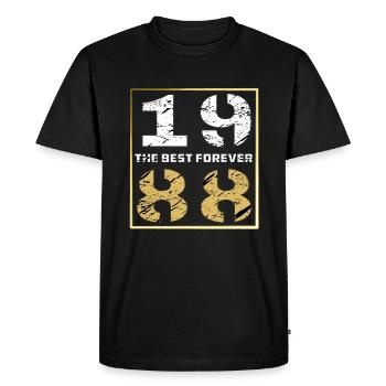 THE BEST FOREVER 1988 - Men's Premium Organic T-Shirt - black - Front - Nico (187cm)