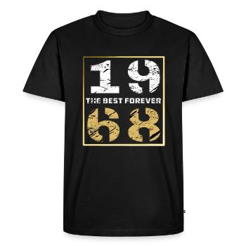 THE BEST FOREVER 1968 - Men's Premium Organic T-Shirt - black - Front - Nico (187cm)