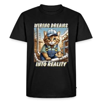 CAT INSTALLER Wiring Dreams into Reality - Men's Premium Organic T-Shirt - black - Front - Nico (187cm)