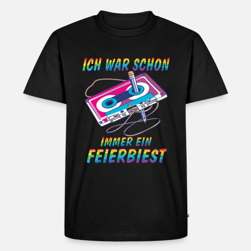 KASSETTE FEIERBIEST - Männer Premium Bio T-Shirt - Schwarz